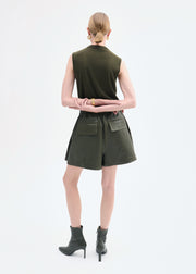 Shell Tank in Fine Cashmere - Olive - CO Collections